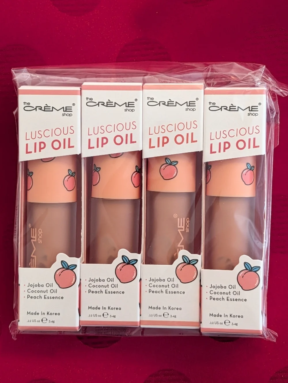 🍑 4 Peach Cobbler Luscious Lip Oil From The Crème Shop Lip Oil Bundle 🆕